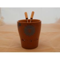 Fondue-Becher Flower aus Keramik