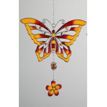 formano Hängedekoration Schmetterling aus Tiffany-Glas in orange