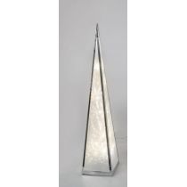 formano Pyramide aus Metall mit Sternfolie, drehend LED beleuchtet, 60 cm