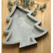GILDE Deko-Schale in Tannenbaumform aus Zement, 30 x 30 x 3 cm