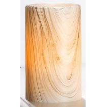 GILDE Echtwachs LED Kerze im Holzstil, 10 x 7 cm