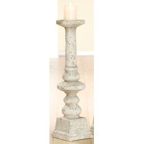 GILDE Kerzenleuchter Empire Grau Antik mit Zementoptik, 61 x 15,5 cm