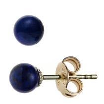 Ohrstecker 585 Gelbgold 2 Lapislazuli