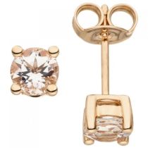 Ohrstecker 585 Gold Rotgold 2 Morganite Ohrringe Goldohrringe