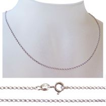 Erbskette aus 925 Silber Rhodium, Silberkette, lange Halskette Anhängerkette viele Längen
