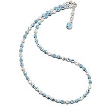 Halskette aquamarin blau aus Kristallperlen