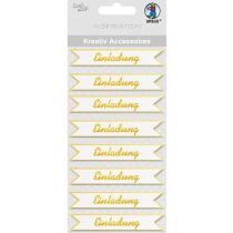 3 D Sticker  Einladung gold oder silber