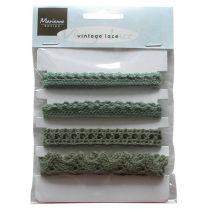 4 Spitzen-Band Vintage lace  Weihnachts grün