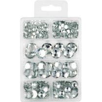 Acryl Diamantensortimet flach 6 -18mm; kristall