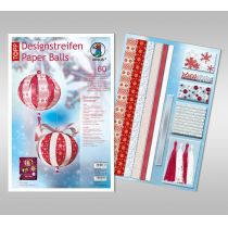 Designstreifen Paper Balls Set Scandinavian Christmas