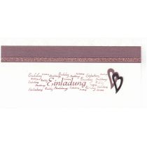 Einladungskarte Hochzeit Herz mit Designpapier - auch als Bastel-Set