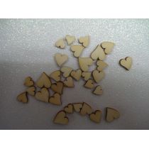 Holz Kleinteile gelasert kleine Herzen ca. 25 Stück