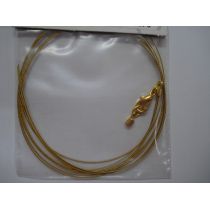 Nyloncoated-Collier goldfarben , 3 reihig