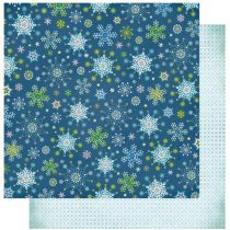 Scrapbooking-Papier: Winter Snowflakes, 30,5x30,5 cm, 190 g/m², mit Glitter