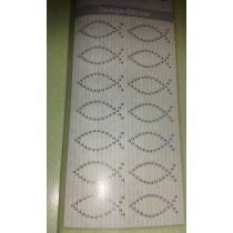 Fische Design Sticker aus selbstklebenden Schmucksteinen transparent