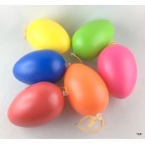 6 Deko-Eier, bunt, Aufhängung, 8 cm Kunststoff mattiert