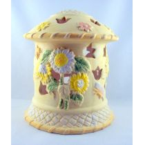 Großes Windlicht Keramik Deko Teelichthalter pastellfarbig