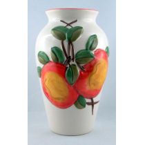 Keramik Vase H 18,5cm mit Motiven glasiert Wohnbereich Dekoration günstig