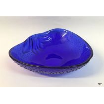 Schale Glasschale Apfelform Struktur Tropfen Unterseite Farbe Blau