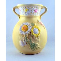 Vase Keramik Verzierung DESIGN Dekor mattiert 2 Henkel 13 cm hoch günstig