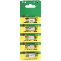 Batterie A23, 12V, 28x10mm, Alkaline, 5er-Blister