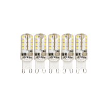 LED-Stiftsockellampe McShine "Silicia", G9, 2,3W, 180 lm, warmweiß, 5er-Pack