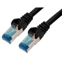 Netzwerk-Kabel CAT-6 Patchkabel 3m, schwarz, für 10 GBit Netzwerke, S/FTP (PiMF)