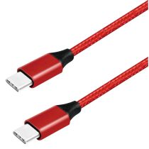 USB 3.2 Kabel, USB-C Stecker auf USB-C Stecker, 0,3m, rot
