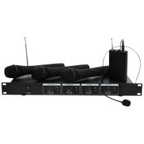 VHF-Funkmikrofon-Set IBIZA "VHF4H" 4-Kanäle, bis zu 60m Reichweite