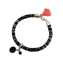 Gemshine - Damen - Armband - 925 Silber - AZTEC - Rauchquarz - Rubin - Rot - Rosa