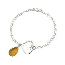 Gemshine - Damen - Armband - 925 Silber - Lotus Blume - Citrin Quarz - Tropfen - GoldGoldgelb - YOGA