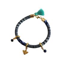 Gemshine - Damen - Armband - 925 Silber Vergoldet - AZTEC - BEE - Biene - Saphir - Blau