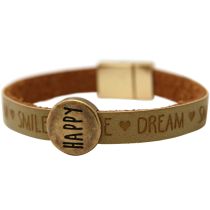 Gemshine - Damen - Armband - Happy - WISHES - Braun - Sand - Magnetverschluss