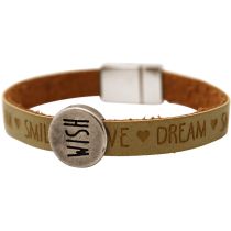 Gemshine - Damen - Armband - Wunsch - WISHES - Braun - Sand - Magnetverschluss