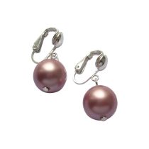 Gemshine - Damen - Ohrclips - Perlen - Tahiti - Rose - 925 Silber - 12 mm