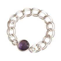 Gemshine - Damen - Ring - 925 Silber - Amethyst - Violett - Beweglich - Geschmeidig