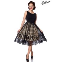 Swingkleid mit Spitze,schwarz Größe L