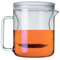 Teekanne "Zeit für mich" 1,5 Liter Glas Kanne Kaffeekanne Teebereiter Teesieb Teefilter Teezubereite