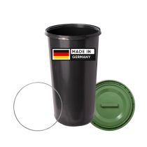 Topanbieter999 Gelber Sack Eimer mit grünem Deckel Müllsackständer Sackeimer 60l