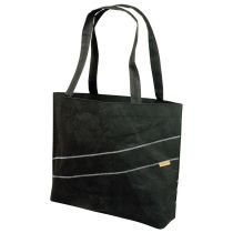 Zuperzozial Einkaufstasche Schultertasche Shoppingtasche schwarz aus Naturfasern