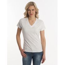 Damen T-Shirt Flash-Line, V-Neck, asche, Grösse 2XL