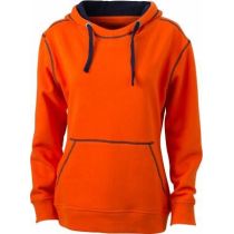 JN Ladie´s Lifestyle Zip-Hoody dark orange - navy , Grösse XL