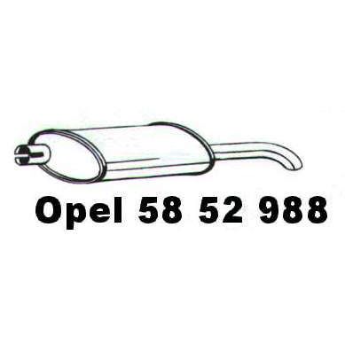 Endschalldämpfer Opel Kadett E / Astra F .1 Fließheck 1.3 / 1.4 / 1.6 / 1.7 / 1.8 / 2.0 / TD - Opel / GM / Vau | MAV - 19554a Stern