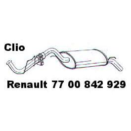 NEU + Endschalldämpfer Renault Clio .1 1.2 / 1.4 / 1.9 D / * 1.8 - 9.xx - 8.xx - Schalldämpfer Abgasanlage /  | MAV - 34338