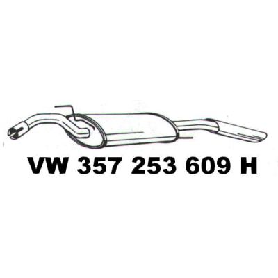 NEU + Endschalldämpfer VW Passat 35i 16V - VAG / VW 9.88 - 8.93 - mit ovaler Chromblende - Schalldämpfer Abgas | MAV - [ 0125 ]