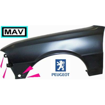 NEU + Kotflügel Peugeot 305 .2 / Links - 9.82 - 8.88 / Original 784070 MF | MAV - 26707 MF / EAN:2011168499840