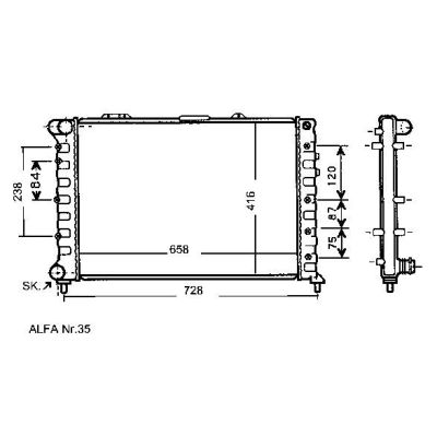 NEU + Kühler Alfa Romeo 166 2.5 / 3.0 - 24V - 9.98 - 8.xx - Kühlsystem Wasserkühler / Radiator + + + NEU | MAV - 44272