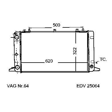 NEU + Kühler Audi 80 / 90 B4 1.6 / 2.0 / 2.0 - 5Zyl. Schaltgetriebe - VAG / VW / Audi 9.86 - 8.91 - Audi 80 / | MAV - 45259 [ B4 ]