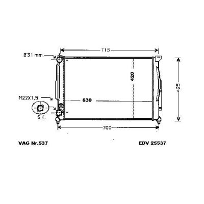 NEU + Kühler Audi A 4 8D - B5 / + Turbo / + Quattro 1.6 / 1.8 - 20V / 1.9 TDi Schaltgetriebe / Klimaanlage - V | MAV - 45375