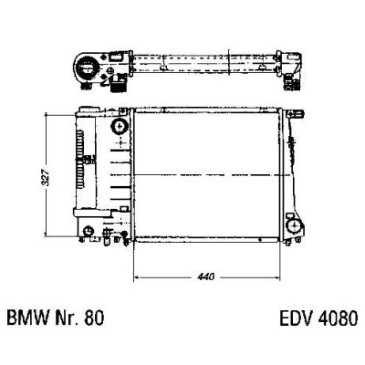 NEU + Kühler BMW 3 E 30 316 / 318 / 320 Klimaanlage / Schaltgetriebe - 9.87 - 8.xx - Kühlsystem Wasserkühler / | MAV - 44431